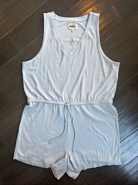 MWL by Madewell Light Gray Super Soft Sleeveless V-Neck Romper Size XL